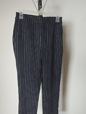 Women's Black Pinstripe Trousers - Sleek Tailored Fit